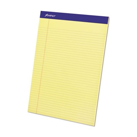 Ampad/ Of Amercn Pd&Ppr Ampad, PERFORATED WRITING PADS, NARROW RULE, 8.5 X 11.75, CANARY, 50 SHEETS, DOZEN 20222